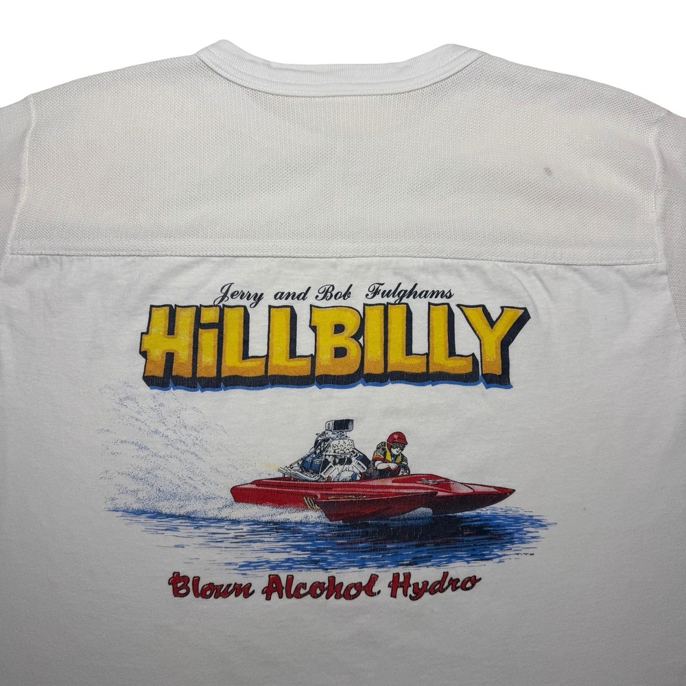 Vintage 80s Hillbilly x Fulgham's x Blown Alcohol Hydro drag boat racing shirt